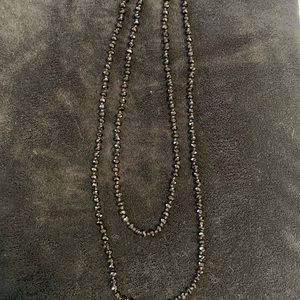 Long solid black necklace